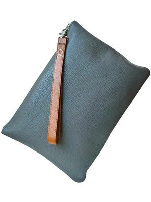 Zippered Pouch Clutch With Handle