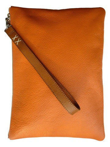 Zippered Pouch Clutch With Handle