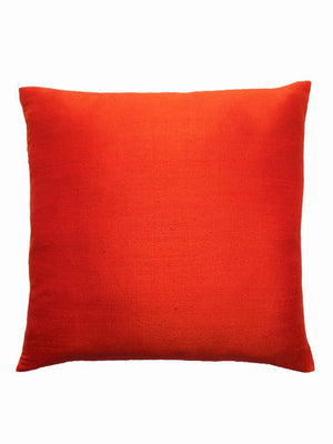 Burmese Silk Pillow Hot Orange