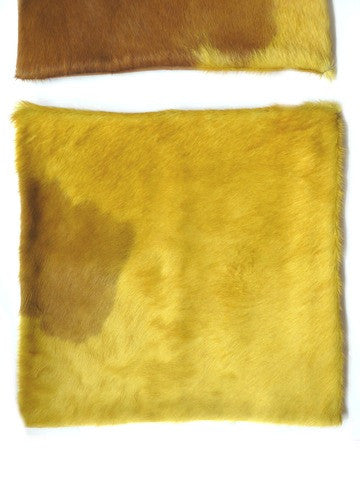 Cowhide Pillow In Mustard Color