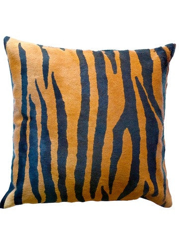 Tiger Print Cowhide 20" Pillow