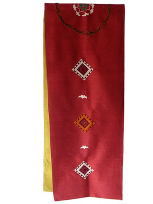 Table Runner Thai Silk Vintage Suzani Embroidery