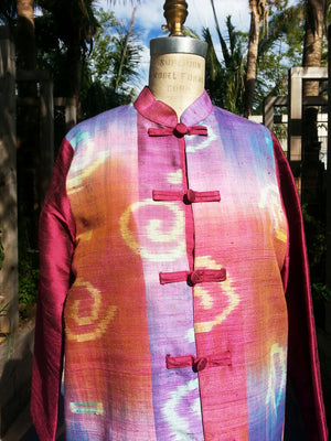 Silk Ikat Mandarin Tunic Coat