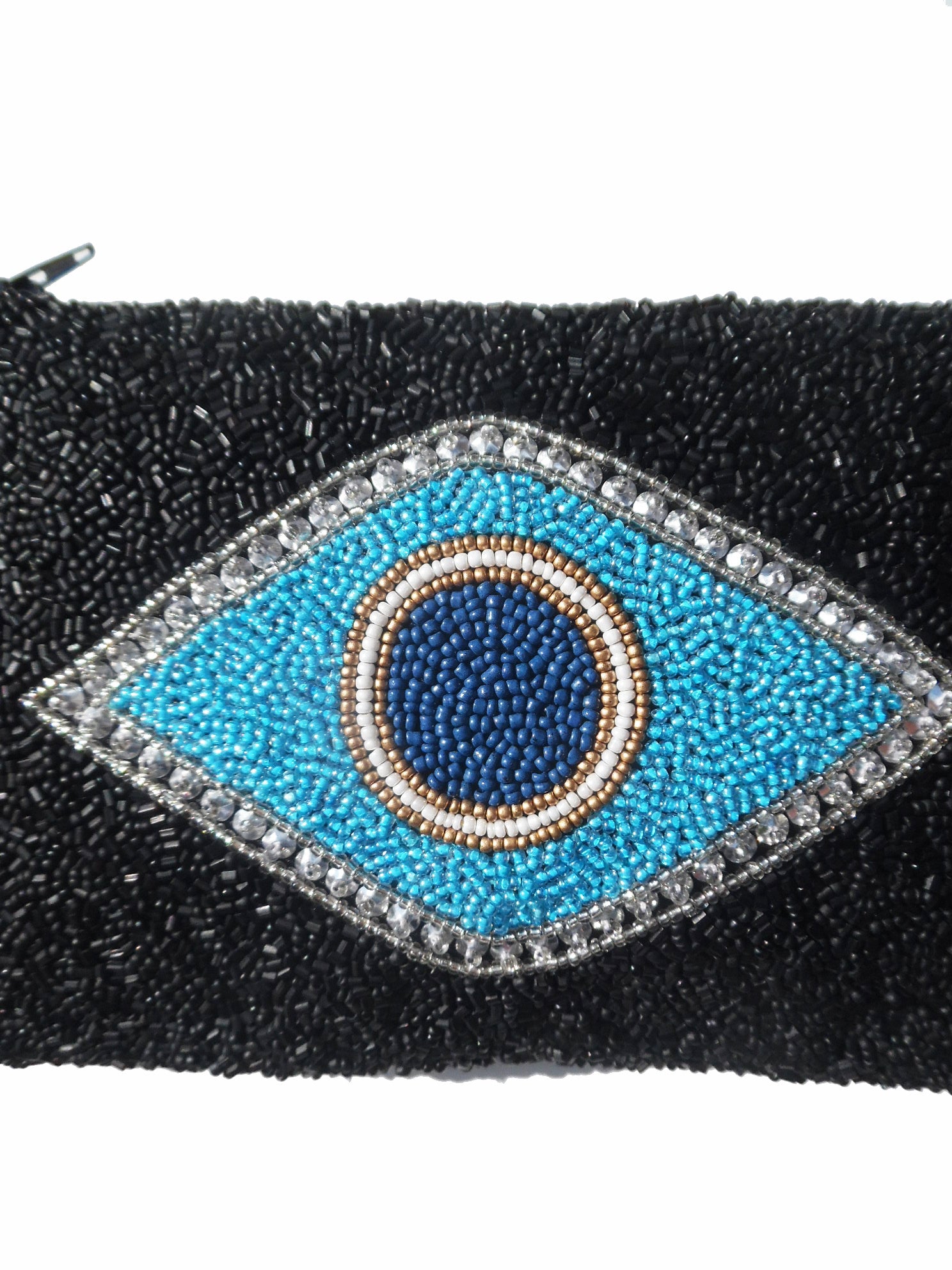 Beaded Evening Wristlet Bag Evil Eye