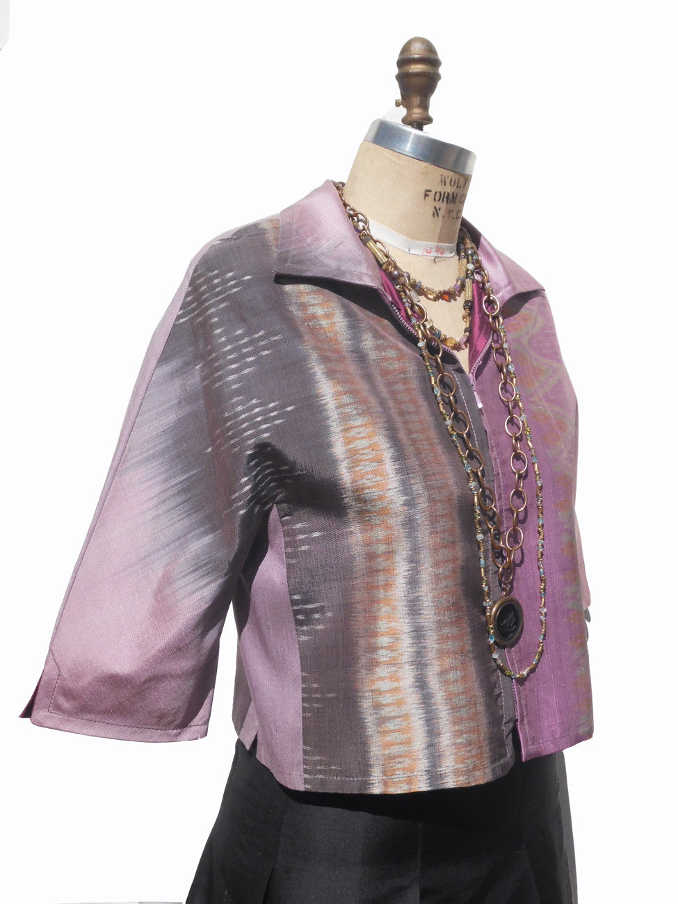Modern Ikat Couture Cut Jacket Amethyst