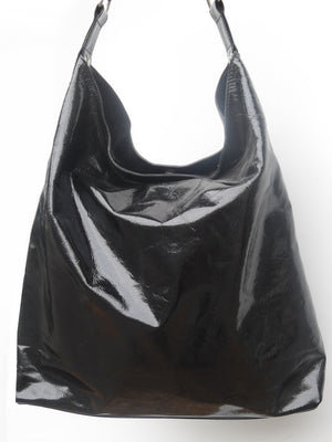 Pancho Hobo Bag Patent Leather Black