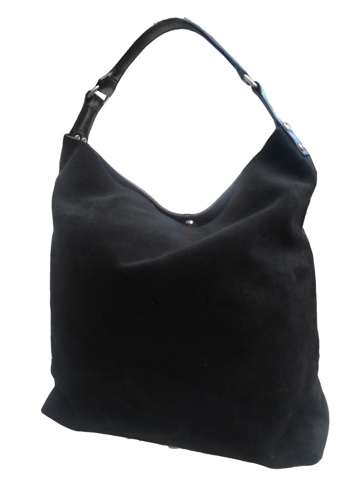 Pancho Hobo Bag In Suede Black or Chocolate