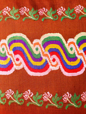 Burmese Silk Pillow Brown Swirl