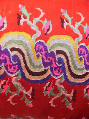 Pillow Hand Woven Burmese 10 Ply Saffron Scroll