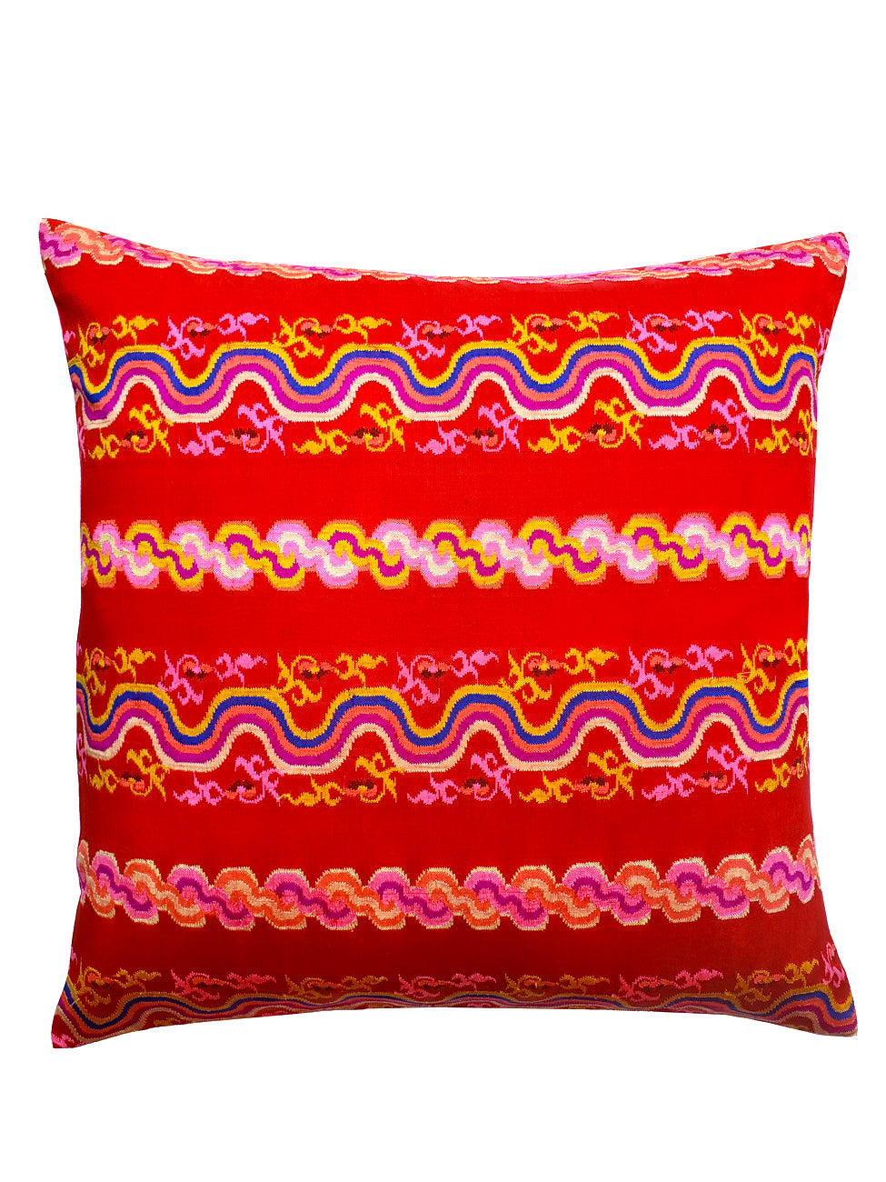 Burmese Silk Pillow Red Pink