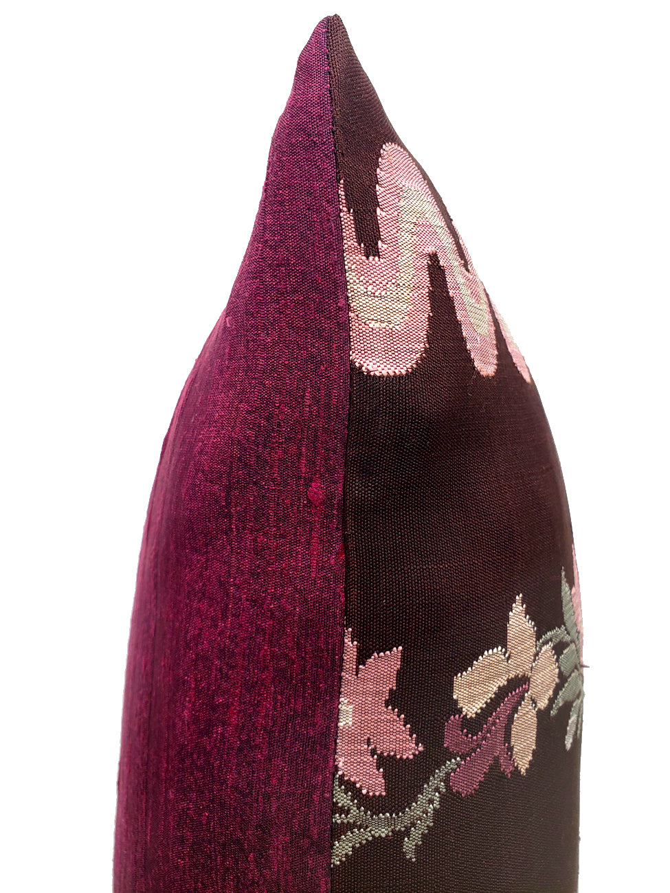 Burmese Silk Pillow Eggplant Pink