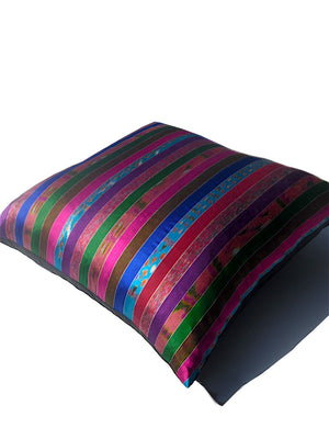 Silk Ikat Multi Stripe 22 inch floor pillows
