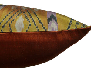 Thai Silk Modern Ikat Pillow Navajo
