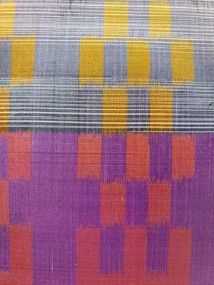 Thai Silk Modern Ikat Pillow Purple Orange