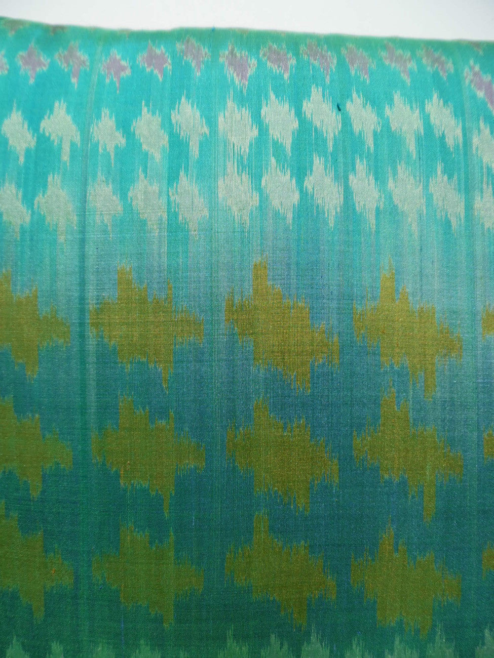 Thai Silk Modern Ikat Pillow Turquoise
