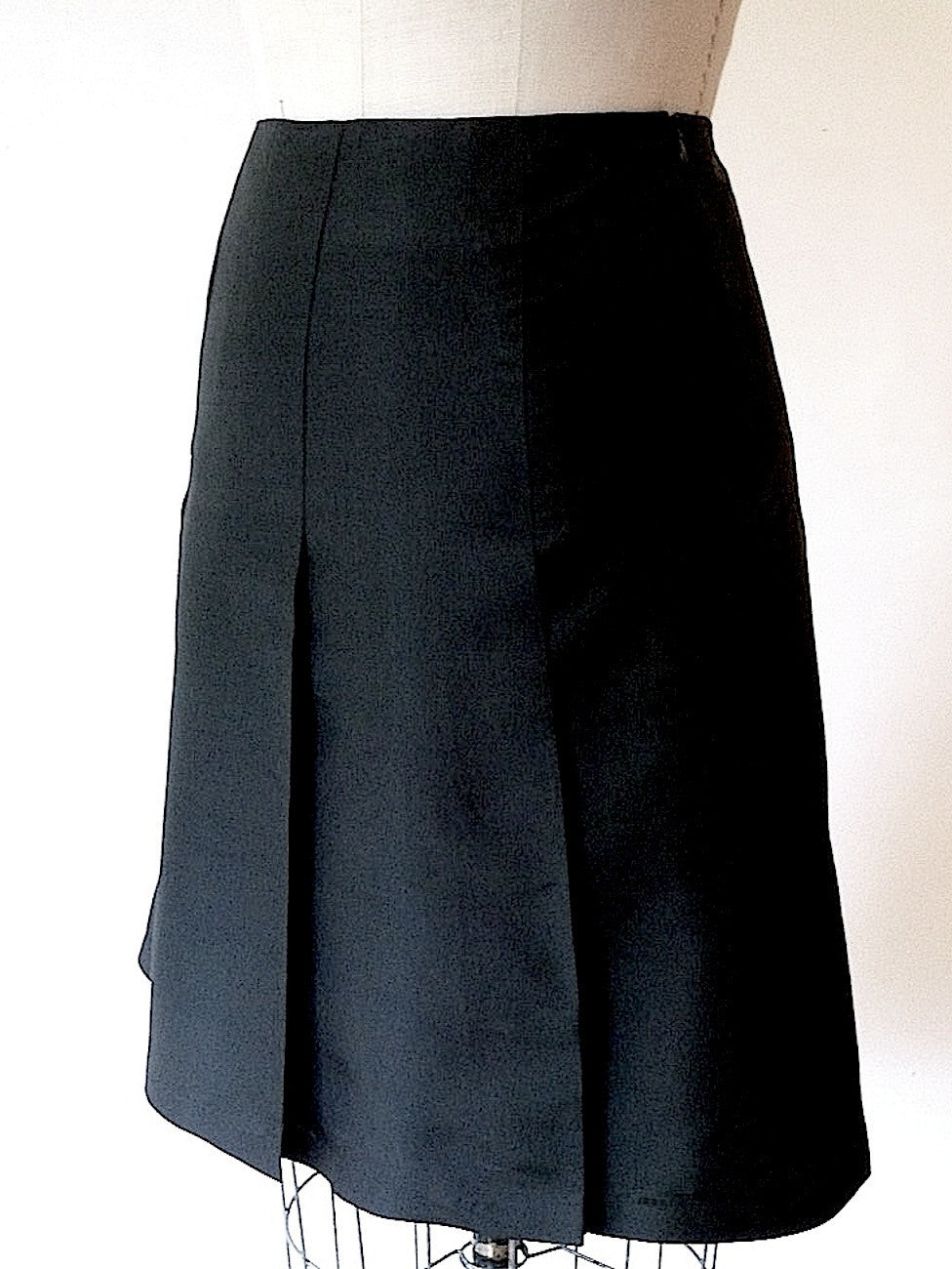 Pleated Cocktail Skirt Thai Silk Black