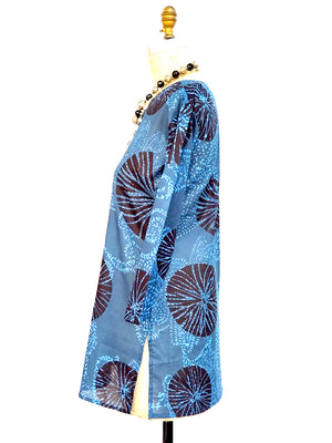 Raja Cotton Tunic Sanddollar Batik Blue