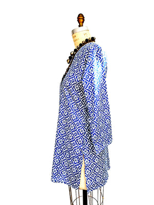 Raja Cotton Tunic Floral Block Blue