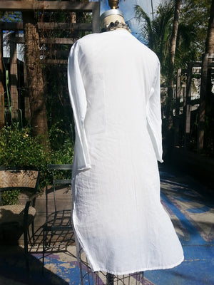 Raja Cotton Long Tunic White