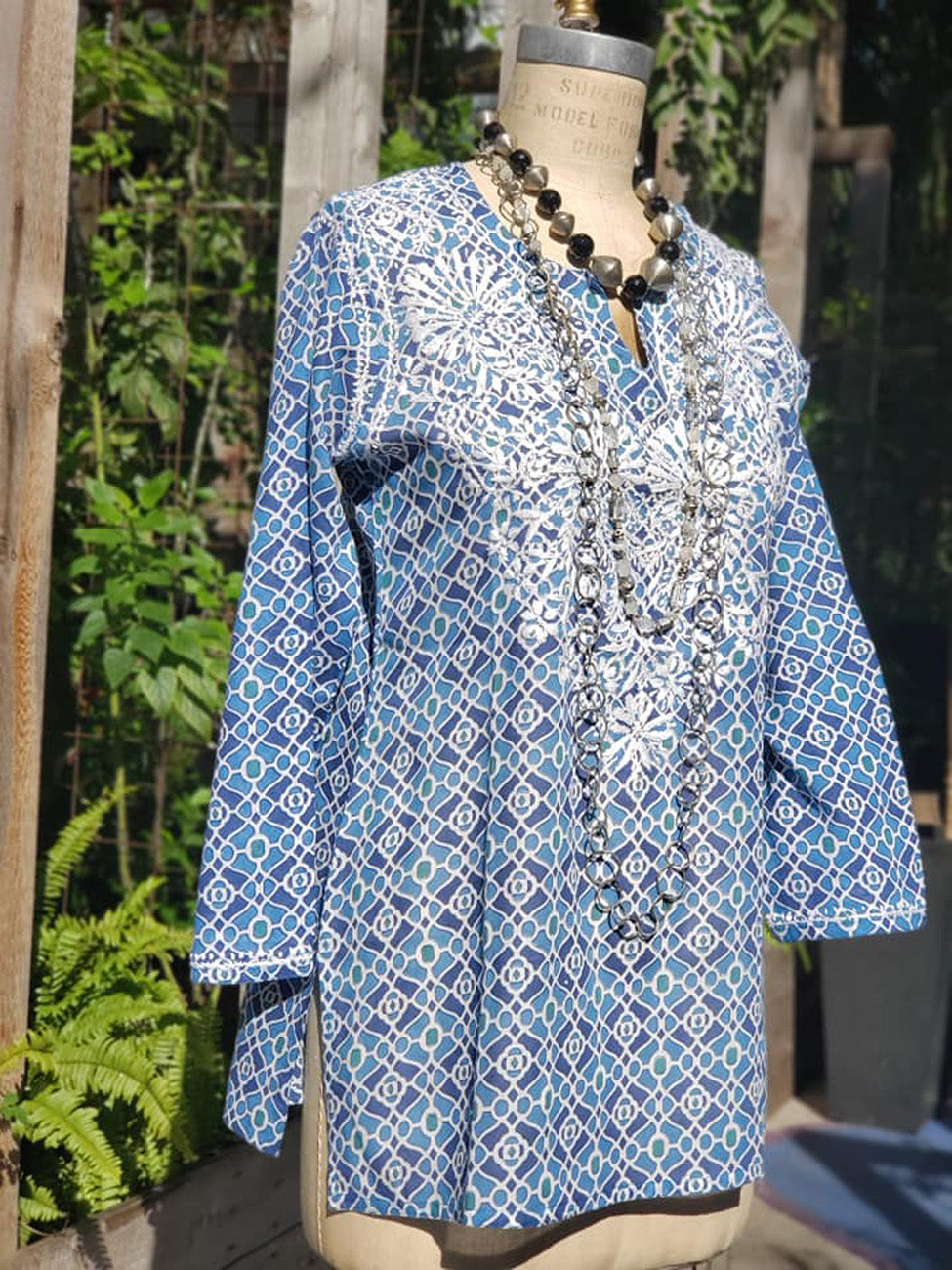 Cotton Tunic with Hand Embroidery