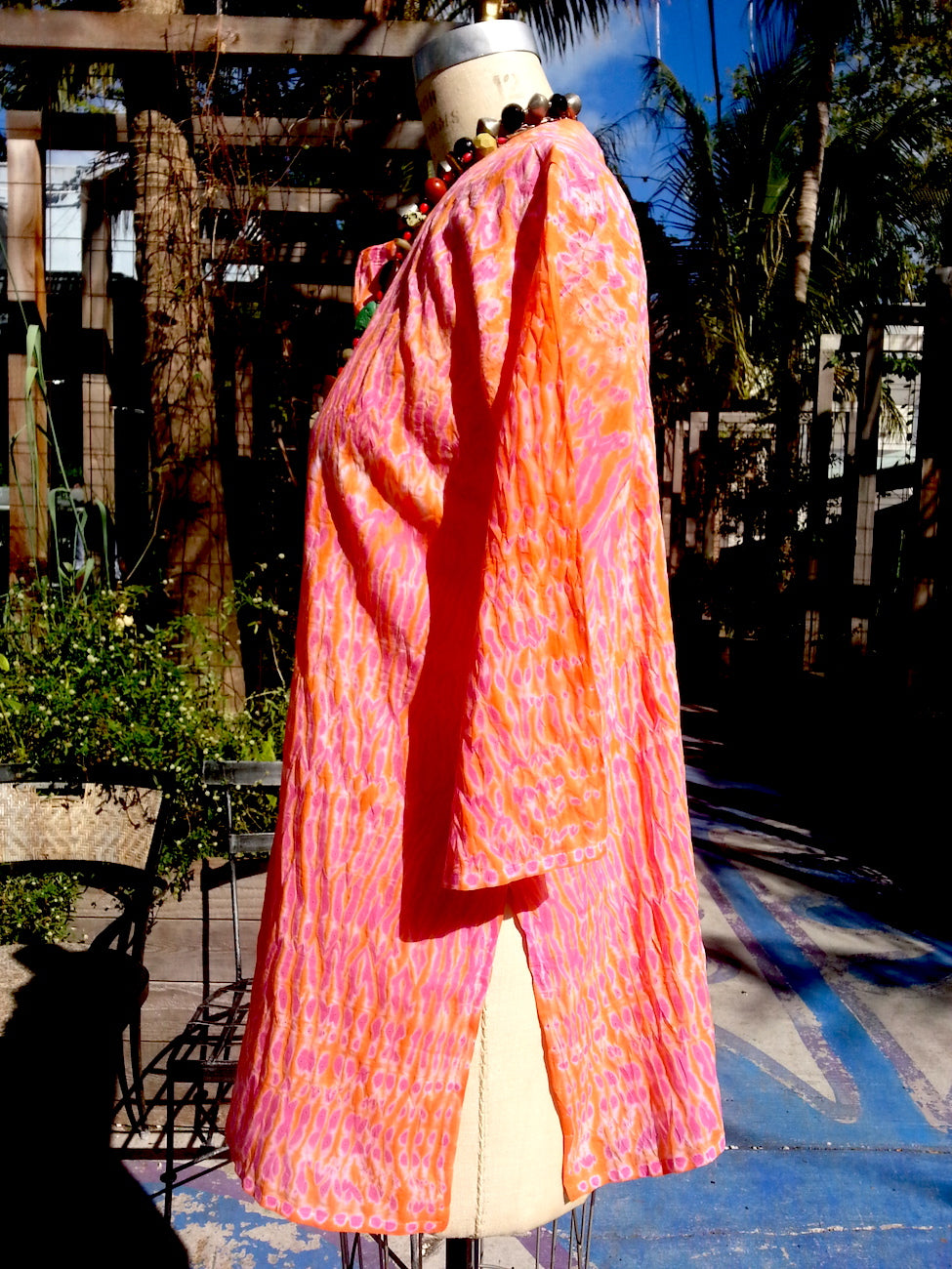 Raja Cotton Tunic Orange Pink Shibori