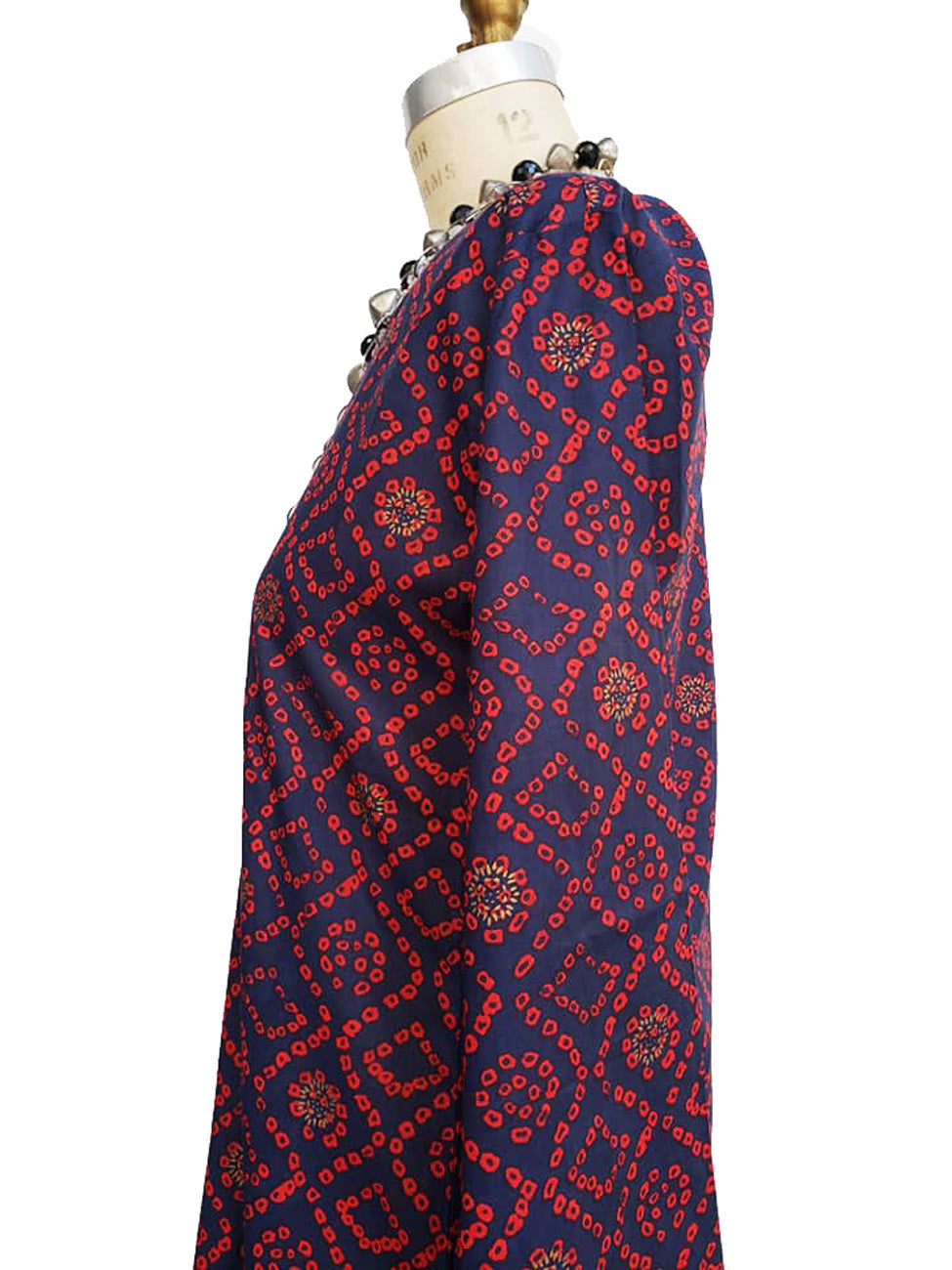 Raja Cotton Tunic Navy Red Tie Dye