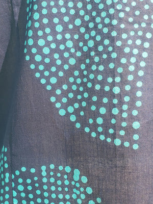 Raja Cotton Tunic Navy Turquoise Polka Dots