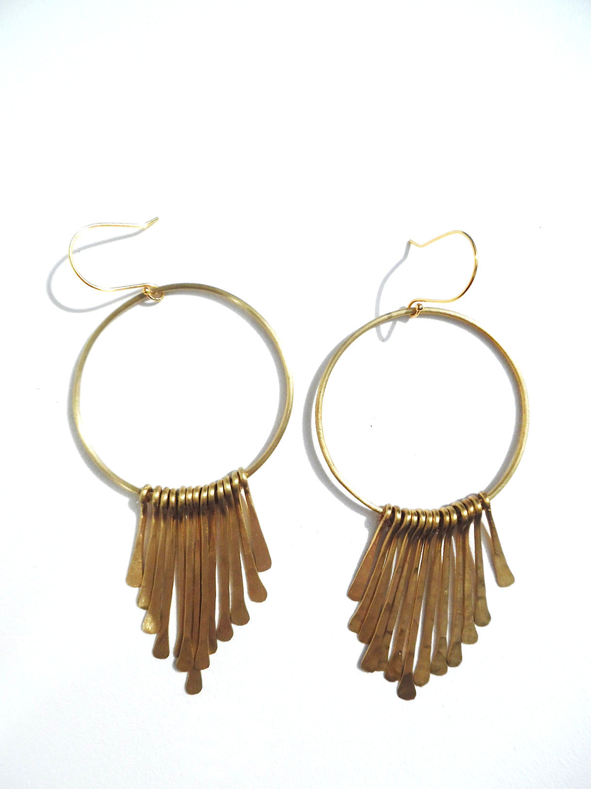 Earrings Hoops With Chimes Gold On Brass