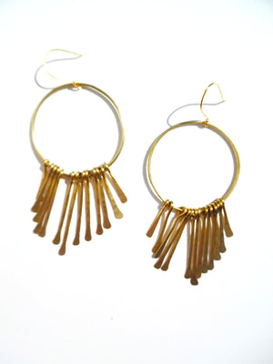 Earrings Hoops With Chimes Gold On Brass