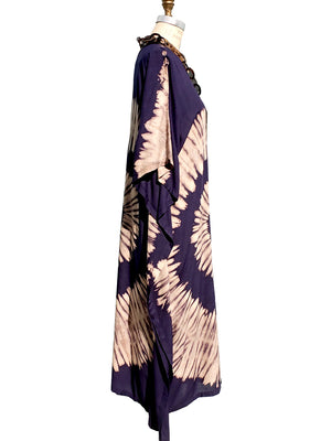 Cotton Long Caftan Dress Shibori