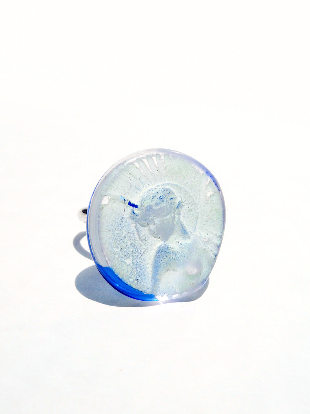 Ring Hand Cast French Glass Angel