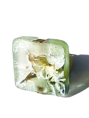 Ring Hand Cast French Glass Fairy Celadon