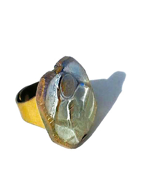 Ring Hand Cast French Glass Osiris
