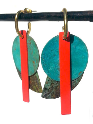 Earrings Klee Coral Garden Patina