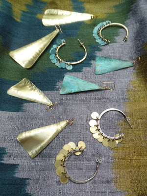 Earrings Piramide Gold on Brass