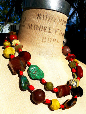 Necklace Double Length Chunky Mix