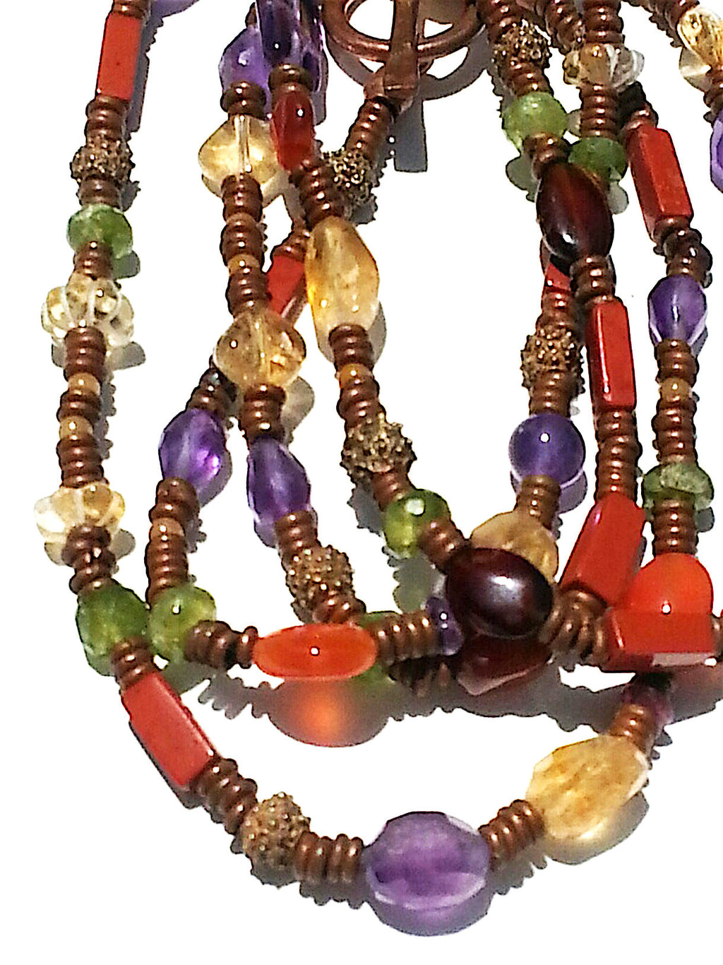 Necklace Copper And Semiprecious Mix Double Length