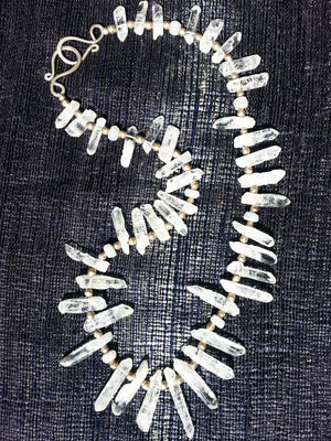 Necklace Quartz And Sterling Silver Icicle II