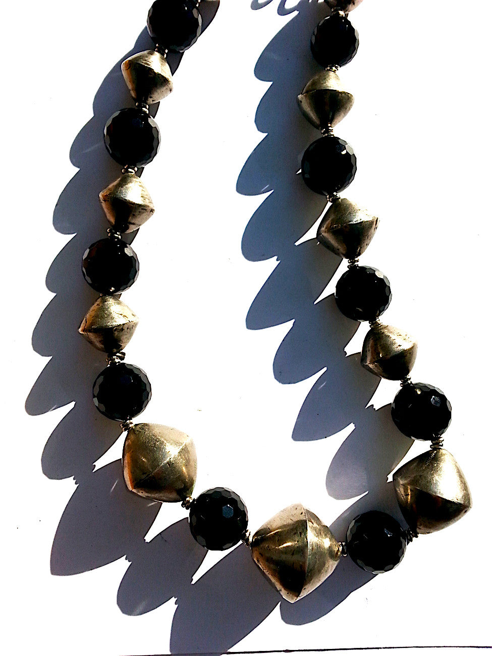 Necklace Onyx And Large Tuareg Silver