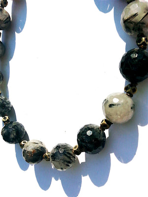 Necklace Faceted Tourmaline Quartz And Sterling Silver