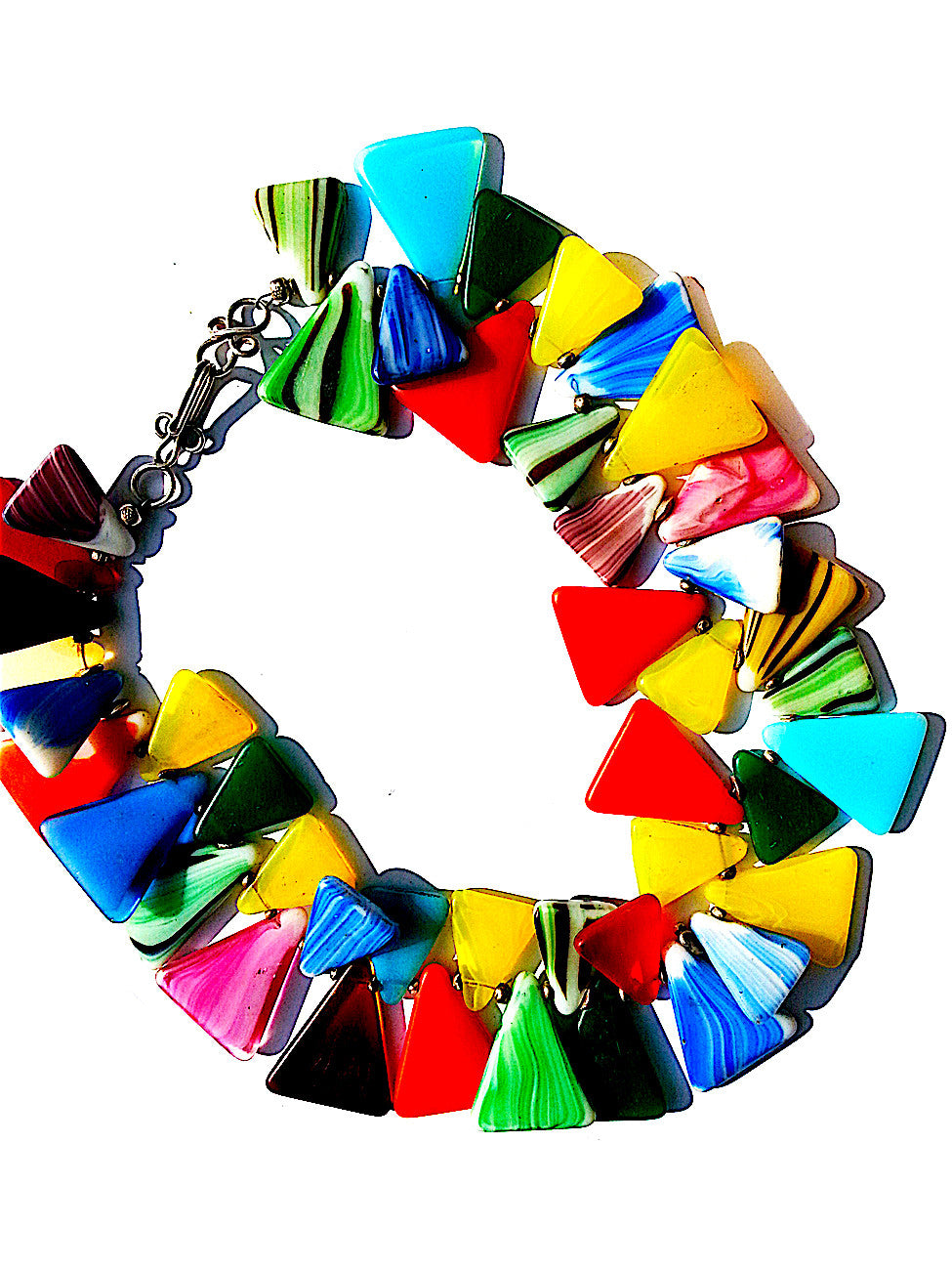 Necklace African Glass Triangles