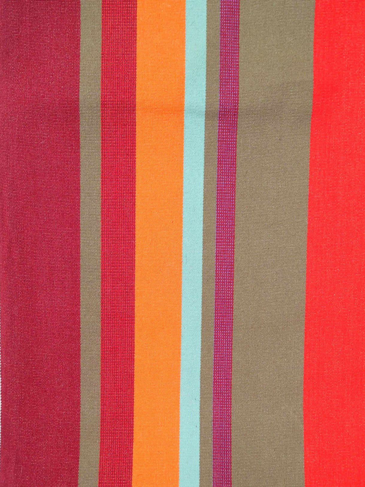 French Cotton Canvas Striped Textile Red
