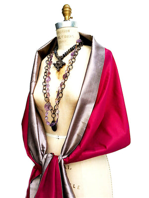 Double Sided Evening Shawl Garnet Combinations