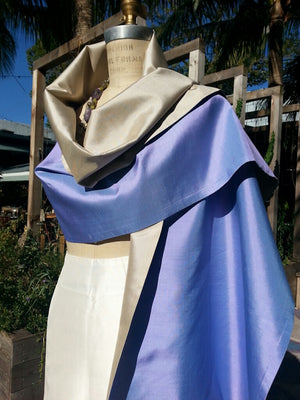 Double Sided Evening Shawl Periwinkle Sand