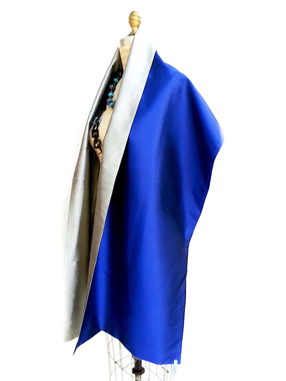 Double Sided Evening Shawl oyal Blue Silver