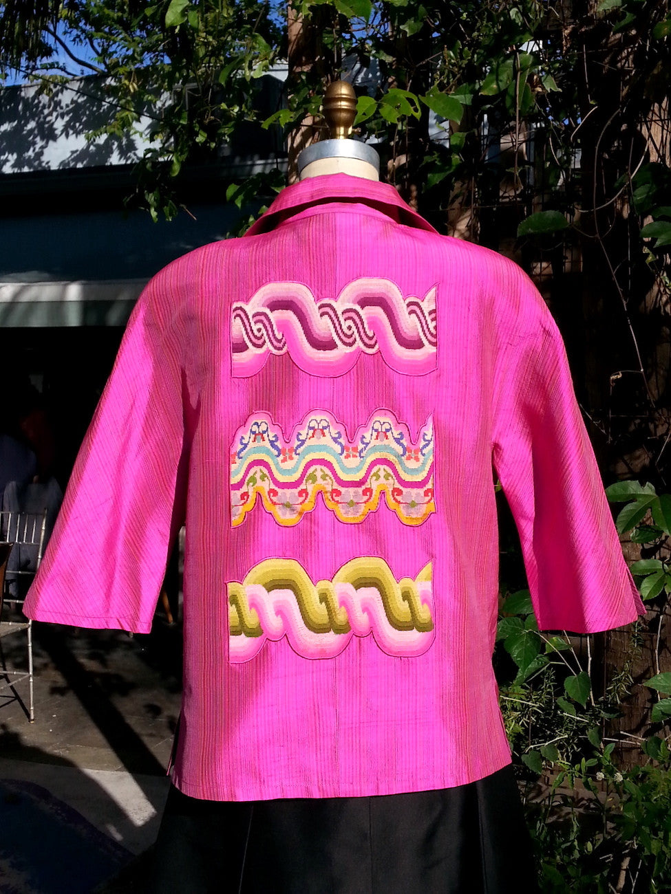 Couture Cut Peace Jacket Hot Pink And Swirls