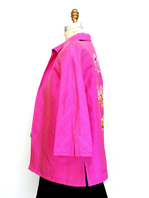Couture Cut Peace Jacket Hot Pink And Swirls